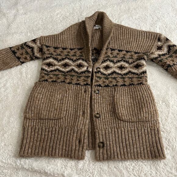 Weekend Los Angeles Womens NWOT Cardigan Chunky Knit Beige/Multi Sz Small Cozy - Picture 1 of 6